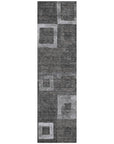 LOOMLAN Rugs Cora Black Washable Indoor-Outdoor Rug
