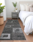 LOOMLAN Rugs Cora Black Washable Indoor-Outdoor Rug
