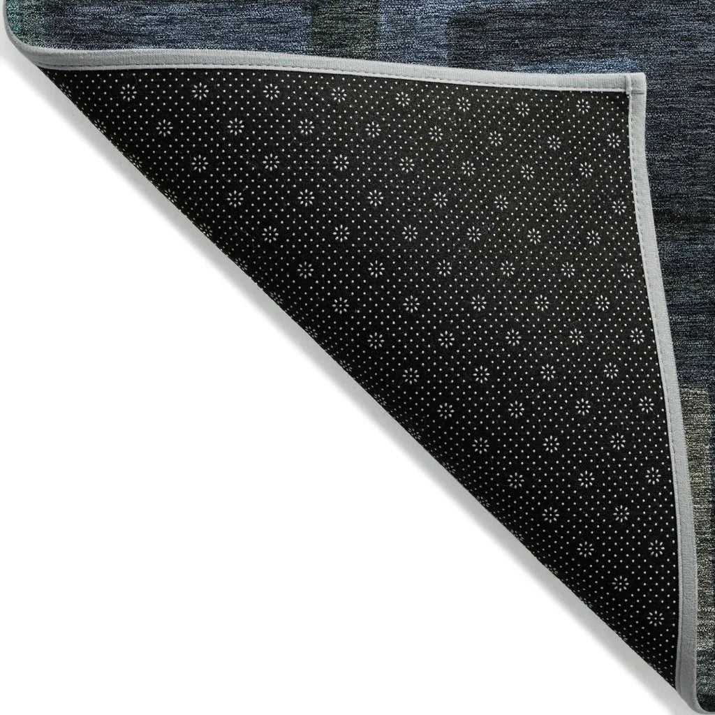 LOOMLAN Rugs Cora Blue Washable Indoor-Outdoor Rug