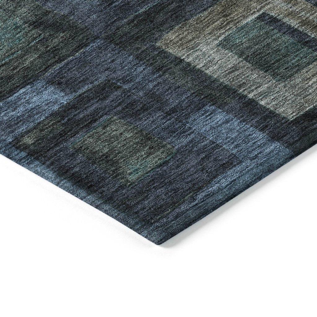 LOOMLAN Rugs Cora Blue Washable Indoor-Outdoor Rug