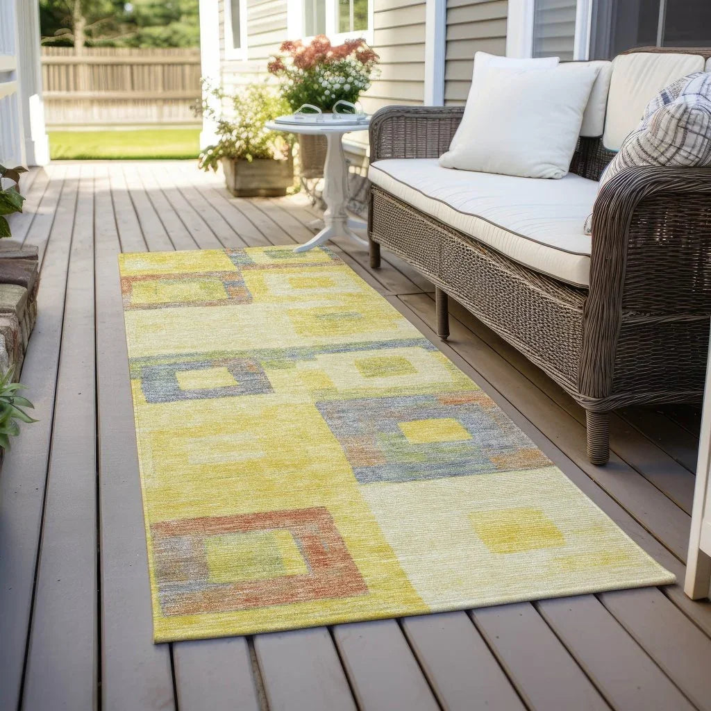 LOOMLAN Rugs Cora Gold Washable Indoor-Outdoor Rug