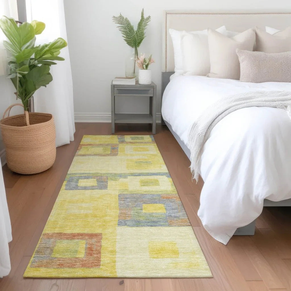 LOOMLAN Rugs Cora Gold Washable Indoor-Outdoor Rug