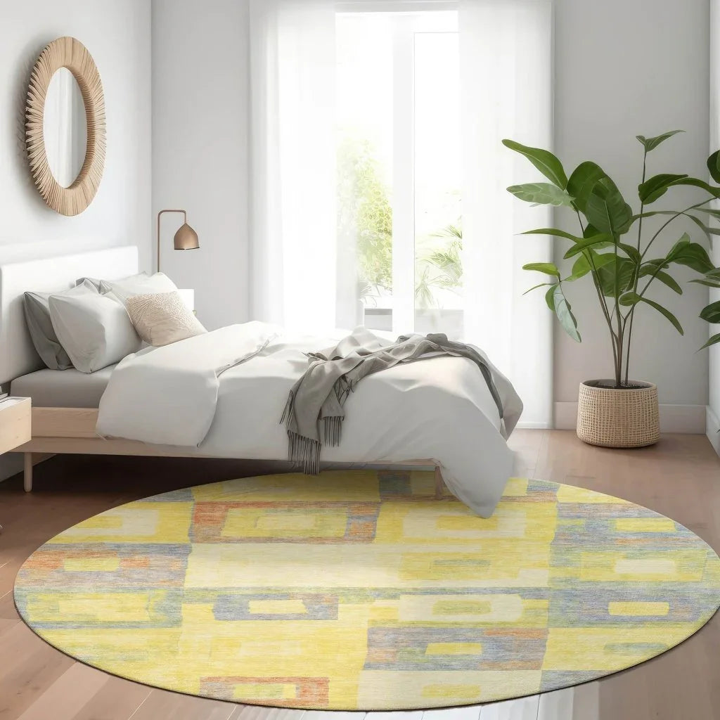 LOOMLAN Rugs Cora Gold Washable Indoor-Outdoor Rug