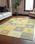 LOOMLAN Rugs Cora Gold Washable Indoor-Outdoor Rug