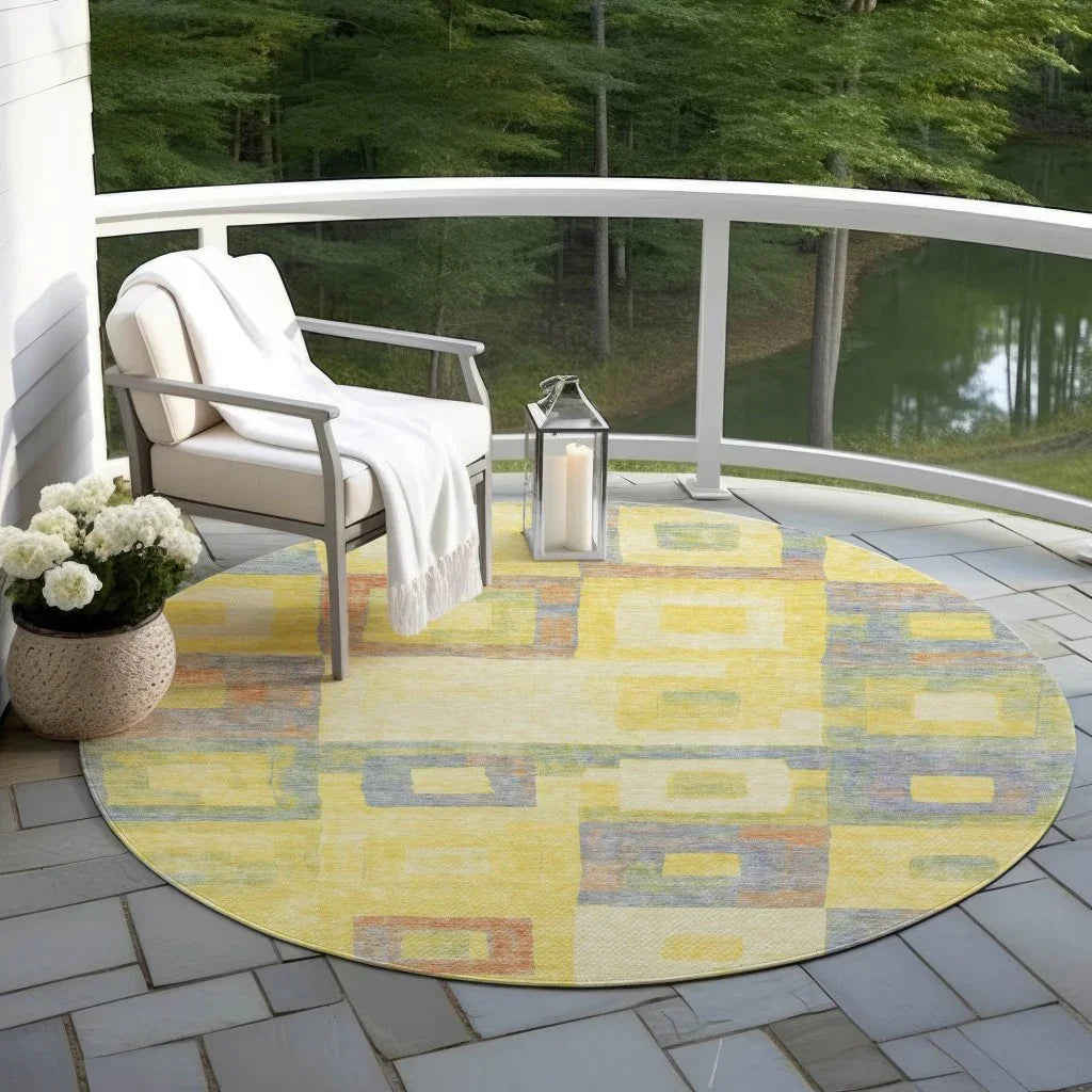 LOOMLAN Rugs Cora Gold Washable Indoor-Outdoor Rug
