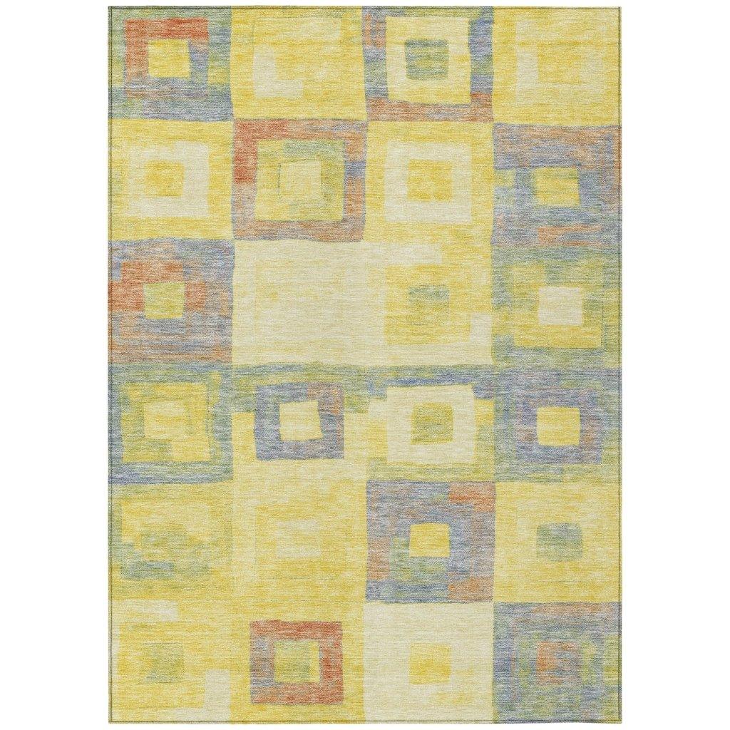 LOOMLAN Rugs Cora Gold Washable Indoor-Outdoor Rug