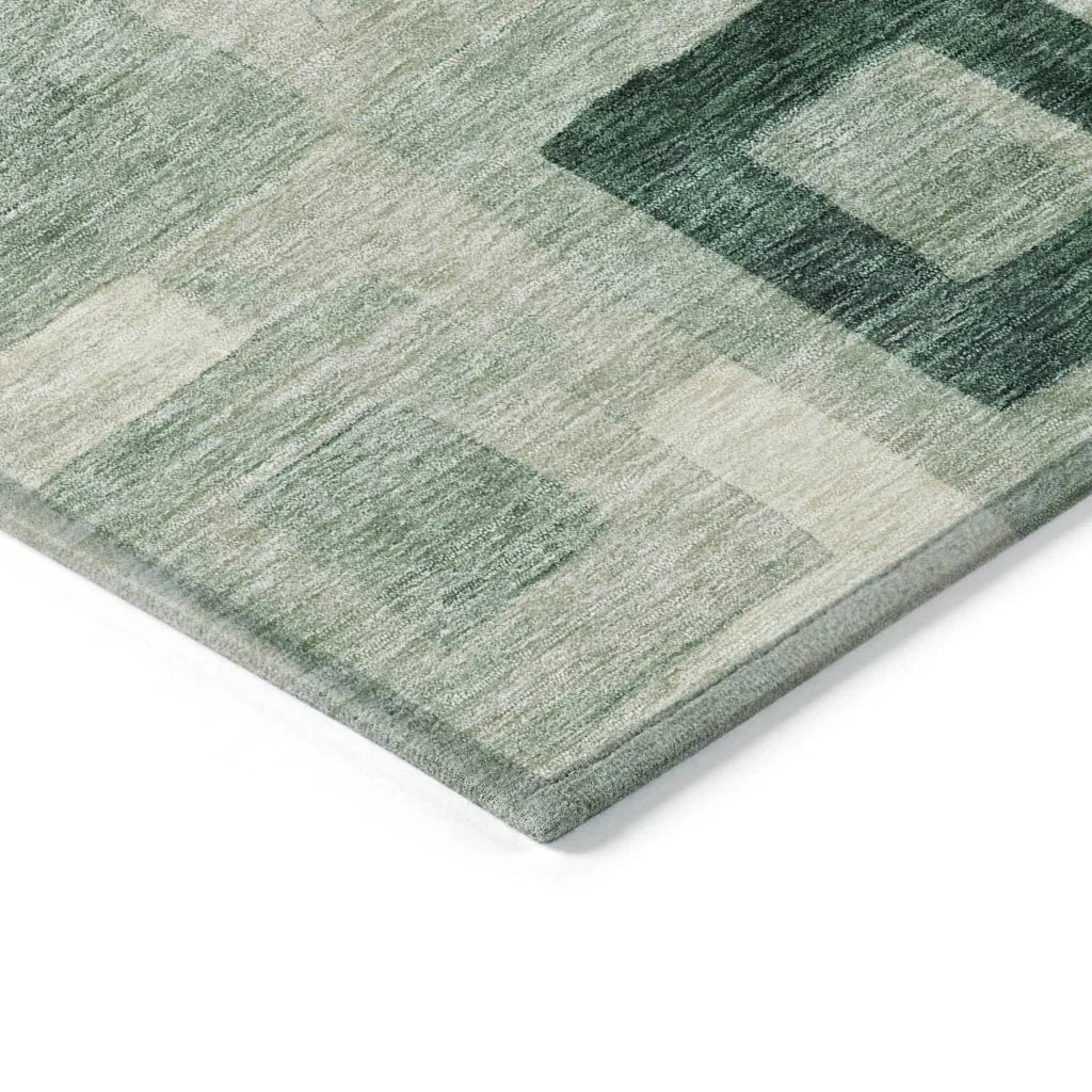 LOOMLAN Rugs Cora Green Washable Indoor-Outdoor Rug