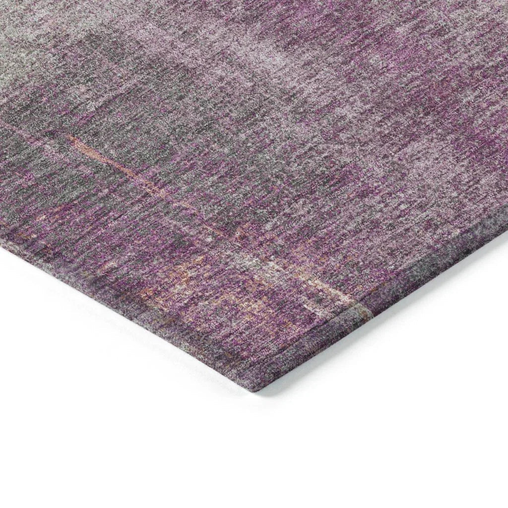 LOOMLAN Rugs Coralia Purple Washable Indoor-Outdoor Rug