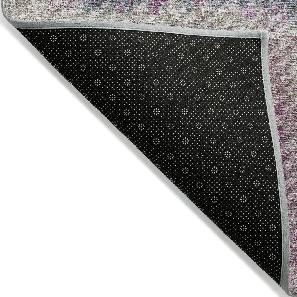 LOOMLAN Rugs Coralia Purple Washable Indoor-Outdoor Rug