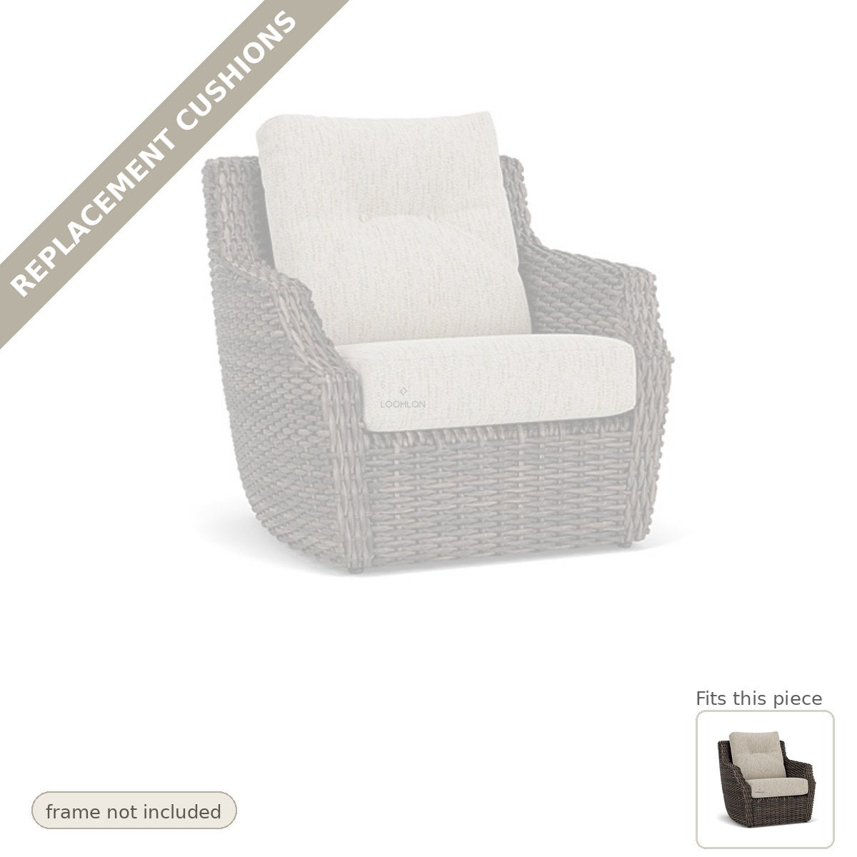 Cushions: Replacement Cushion For Largo Outdoor Lounge Chair - Made to Order in the USA