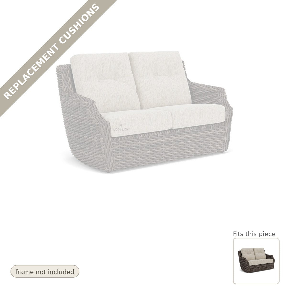 Cushions: Replacement Cushion For Largo Outdoor Loveseat - Made to Order in the USA