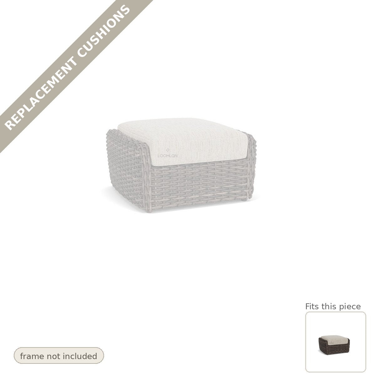 Cushions: Replacement Cushion For Largo Outdoor Ottoman - Made to Order in the USA