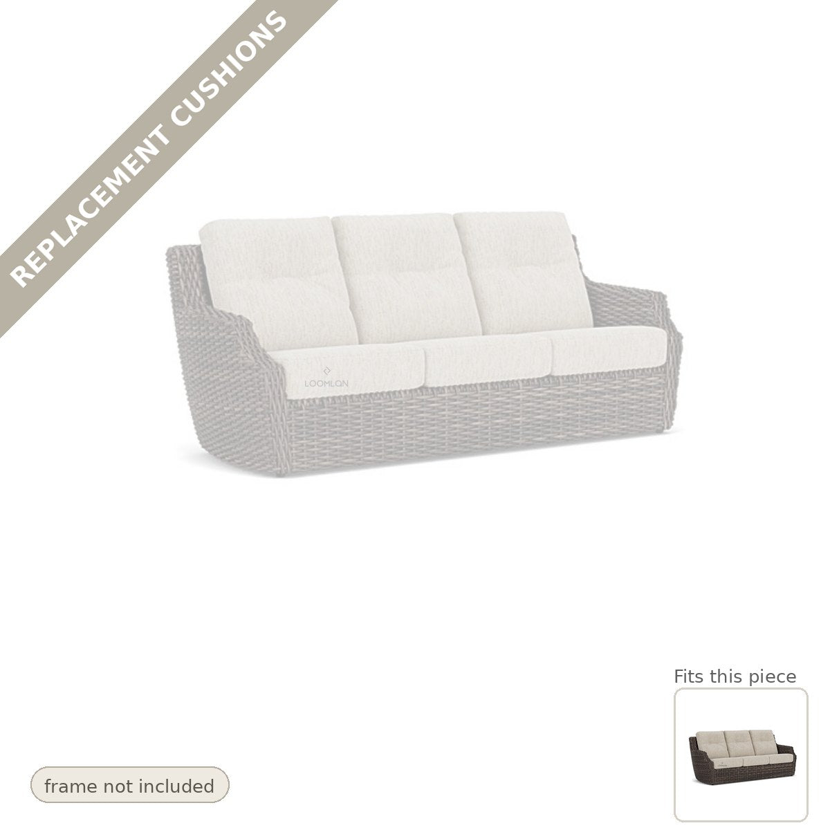 Cushions: Replacement Cushions For Largo Outdoor Sunbrella Sofa - Made to Order in the USA
