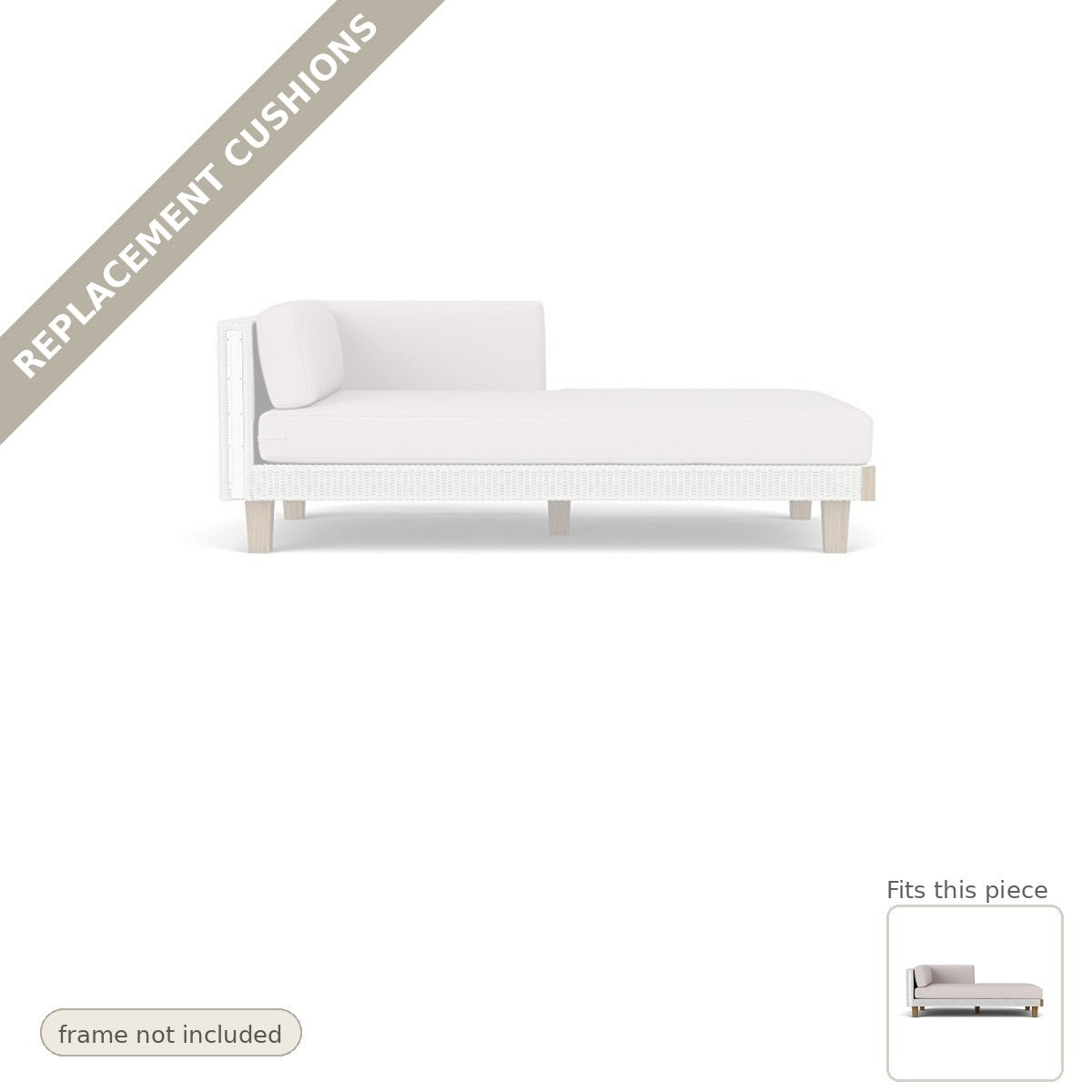 Cushions: Replacement Cushions For Catalina Sunbrella Left Chaise - Made to Order in the USA