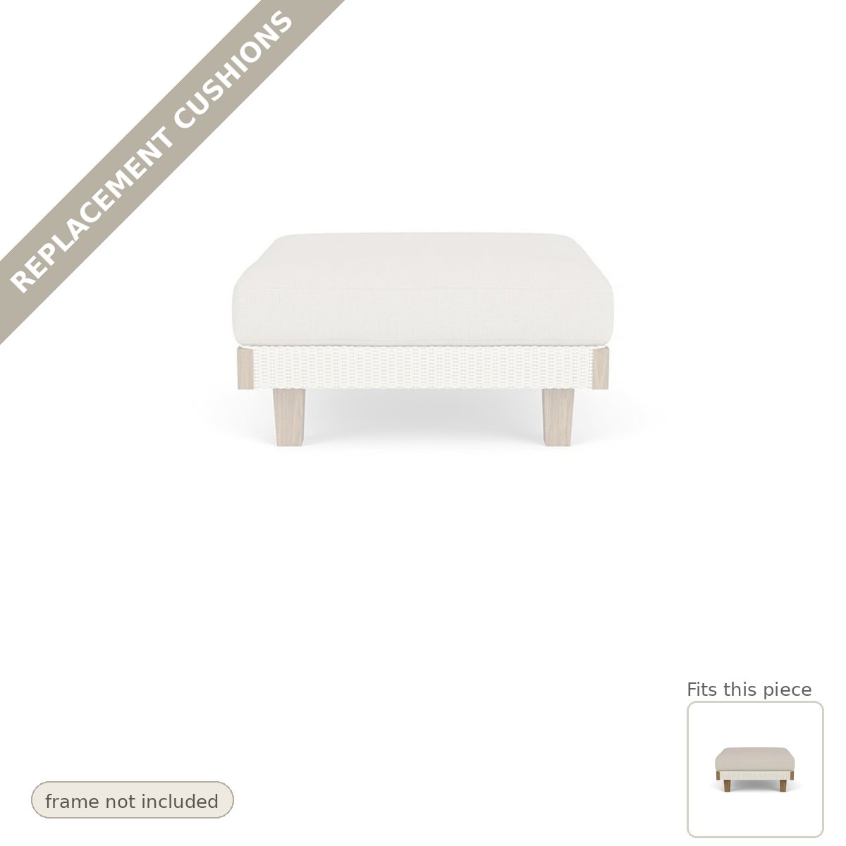 Cushions: Replacement Cushions For Catalina Sunbrella Ottoman - Made to Order in the USA