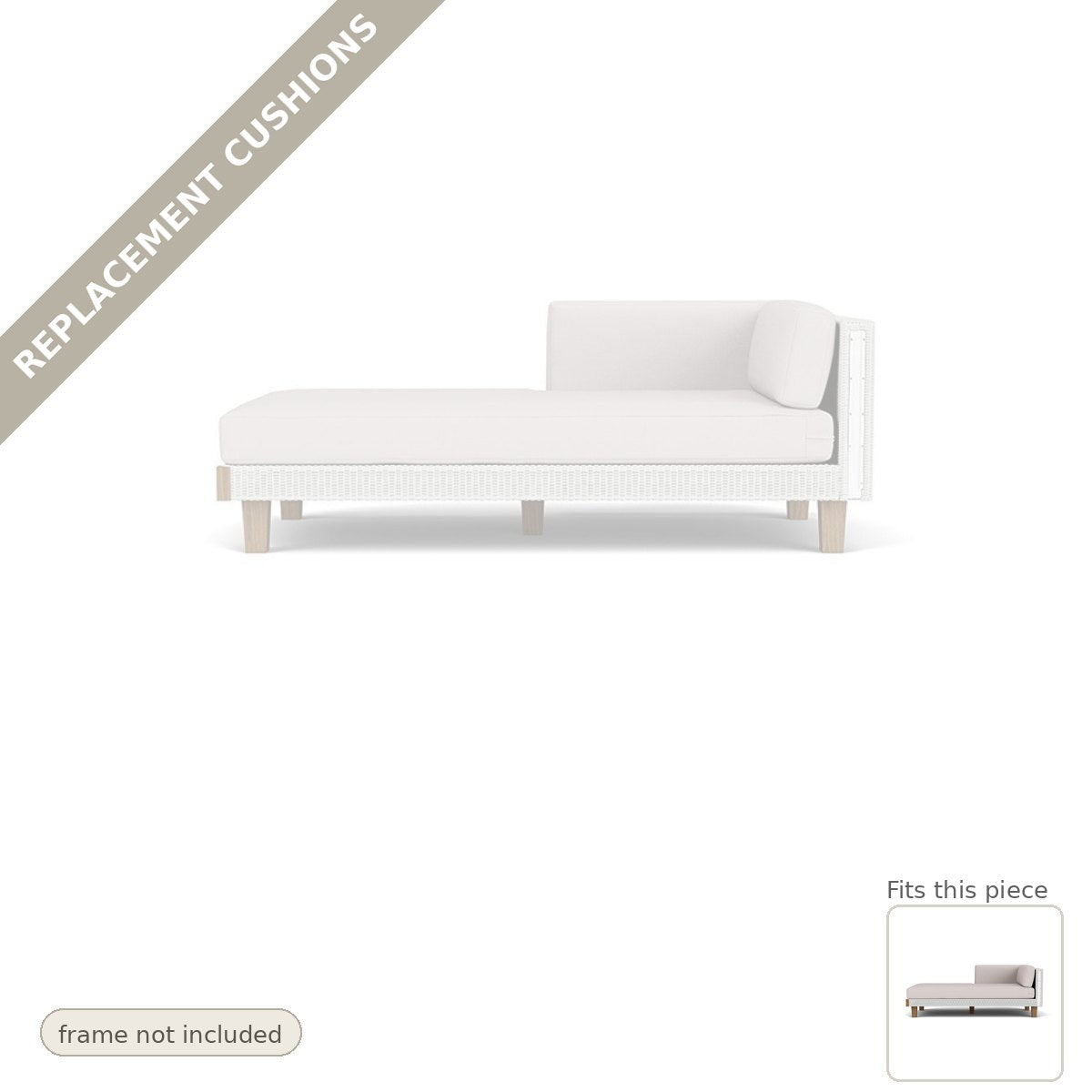 Cushions: Replacement Cushions For Catalina Right Chaise - Made to Order in the USA