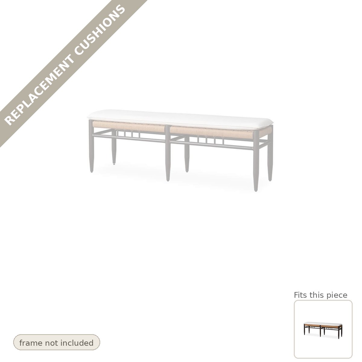 Cushions: Replacement Cushions For Low Country Dining Bench - Made to Order in the USA