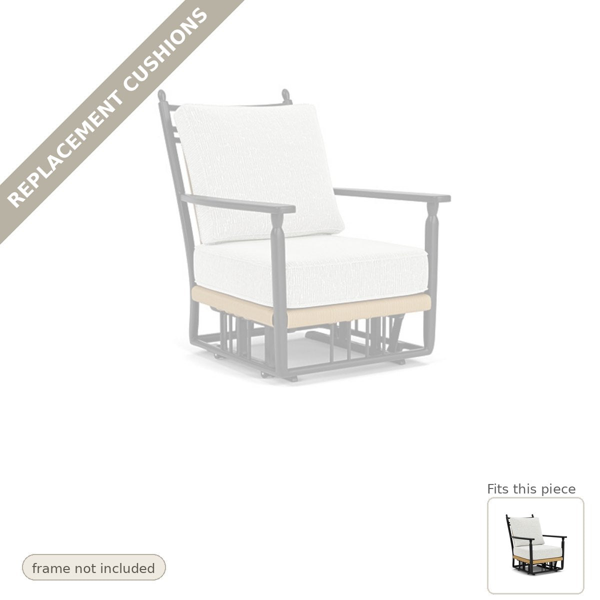 Cushions: Replacement Cushion For Low Country Glider Lounge Chair - Made to Order in the USA