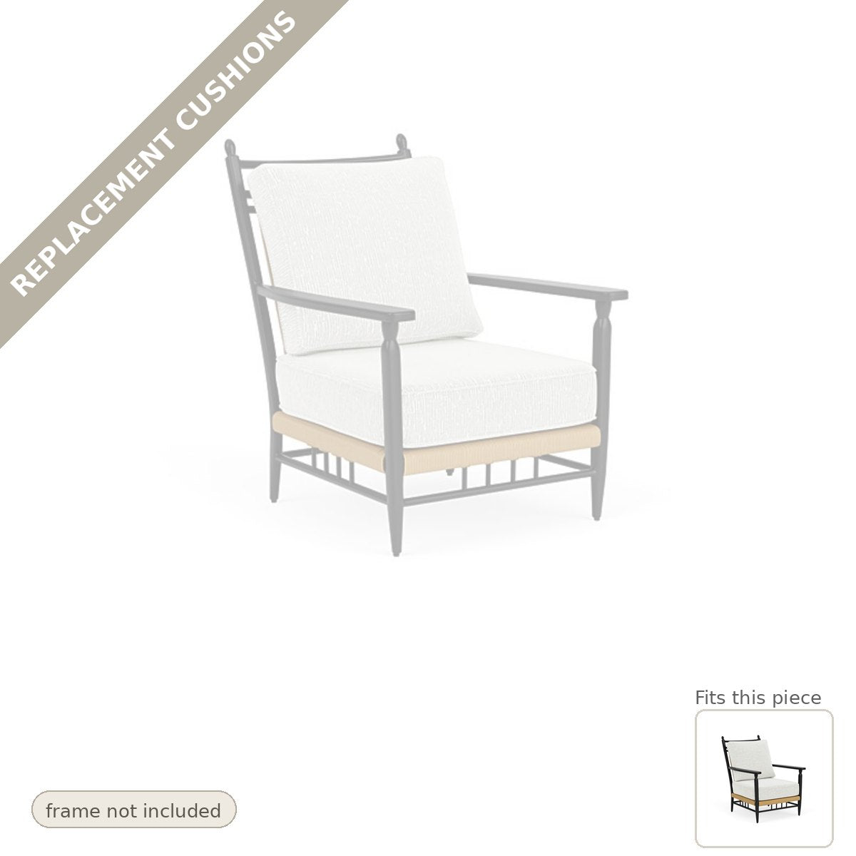 Cushions: Replacement Cushions For Low Country Lounge Chair - Made to Order in the USA