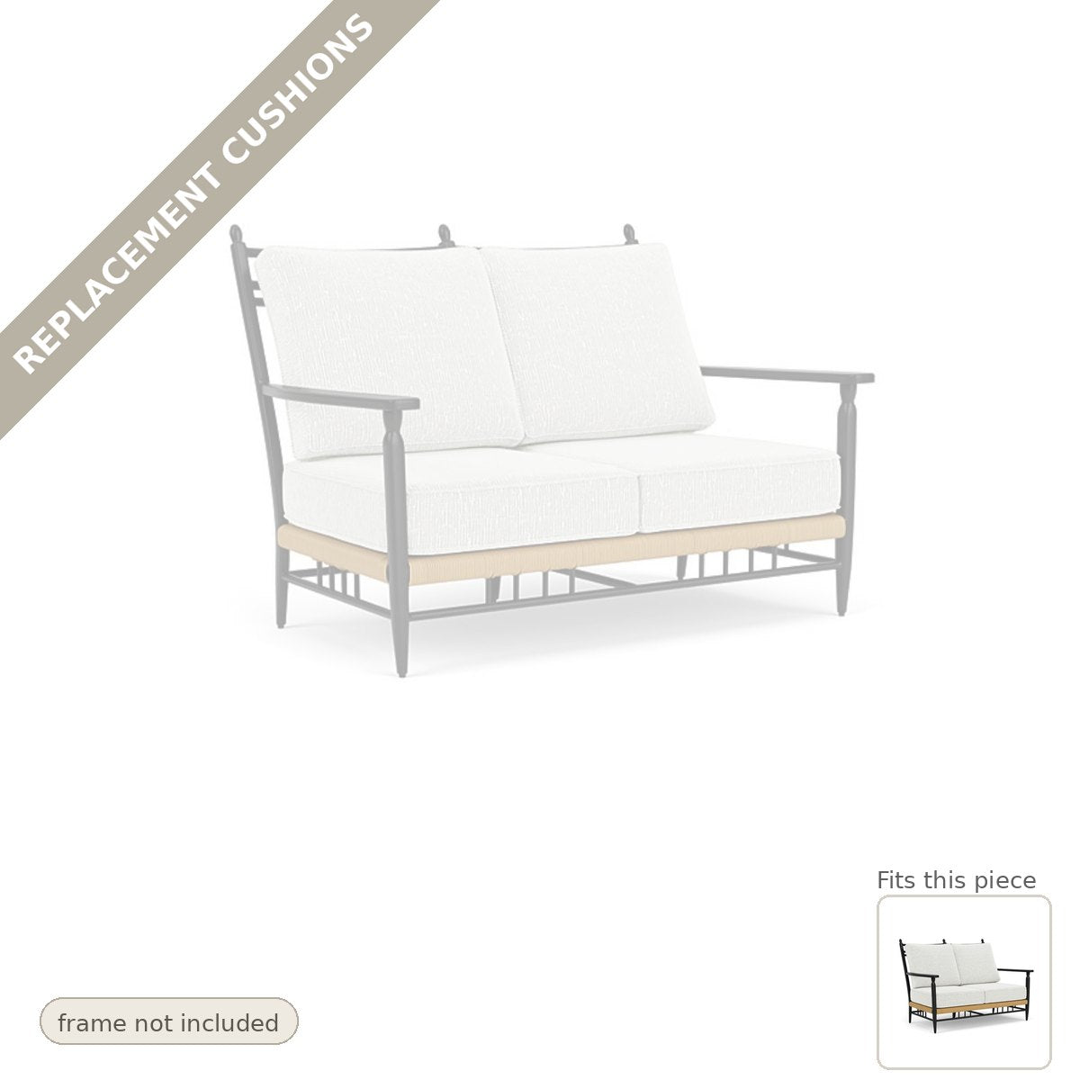 Cushions: Replacement Cushions For Low Country Outdoor Loveseat - Made to Order in the USA
