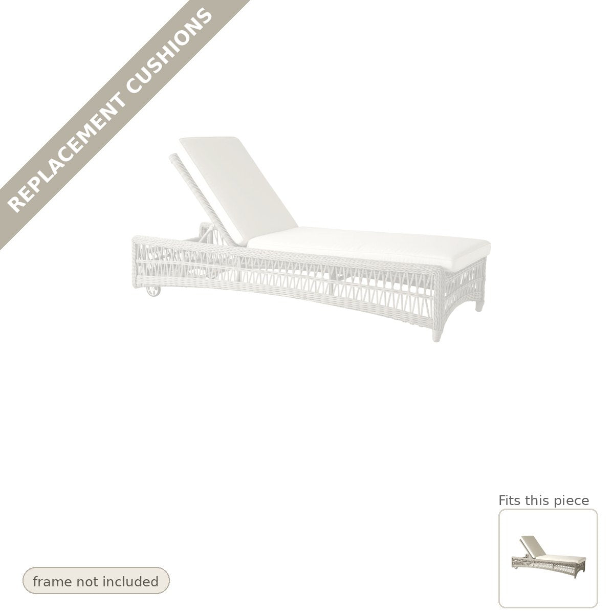 Cushions: Replacement Cushions for Mackinac Chaise Lounge - Made to Order in the USA