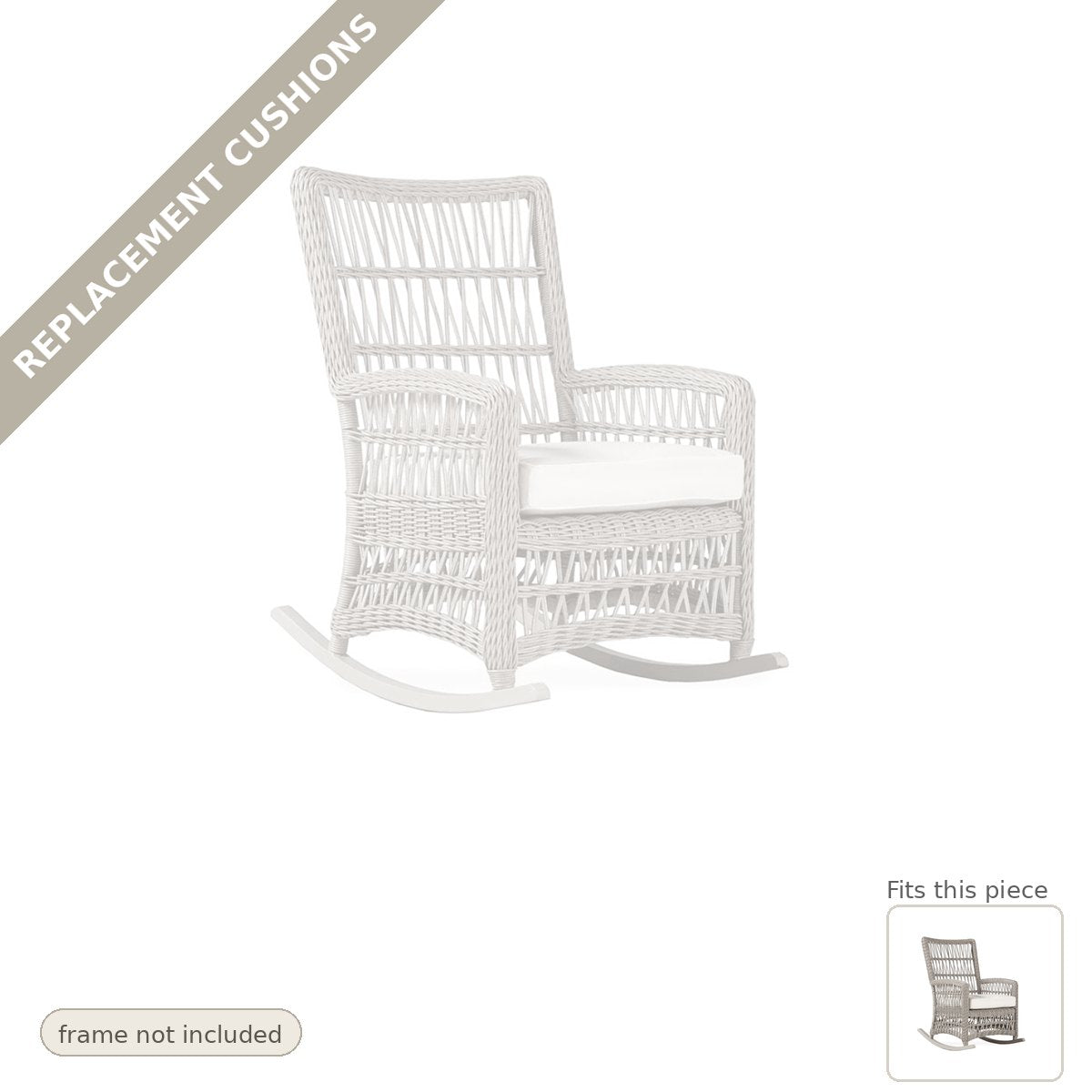 Cushions: Replacement Cushionfor Mackinac High Back Porch Rocker - Made to Order in the USA