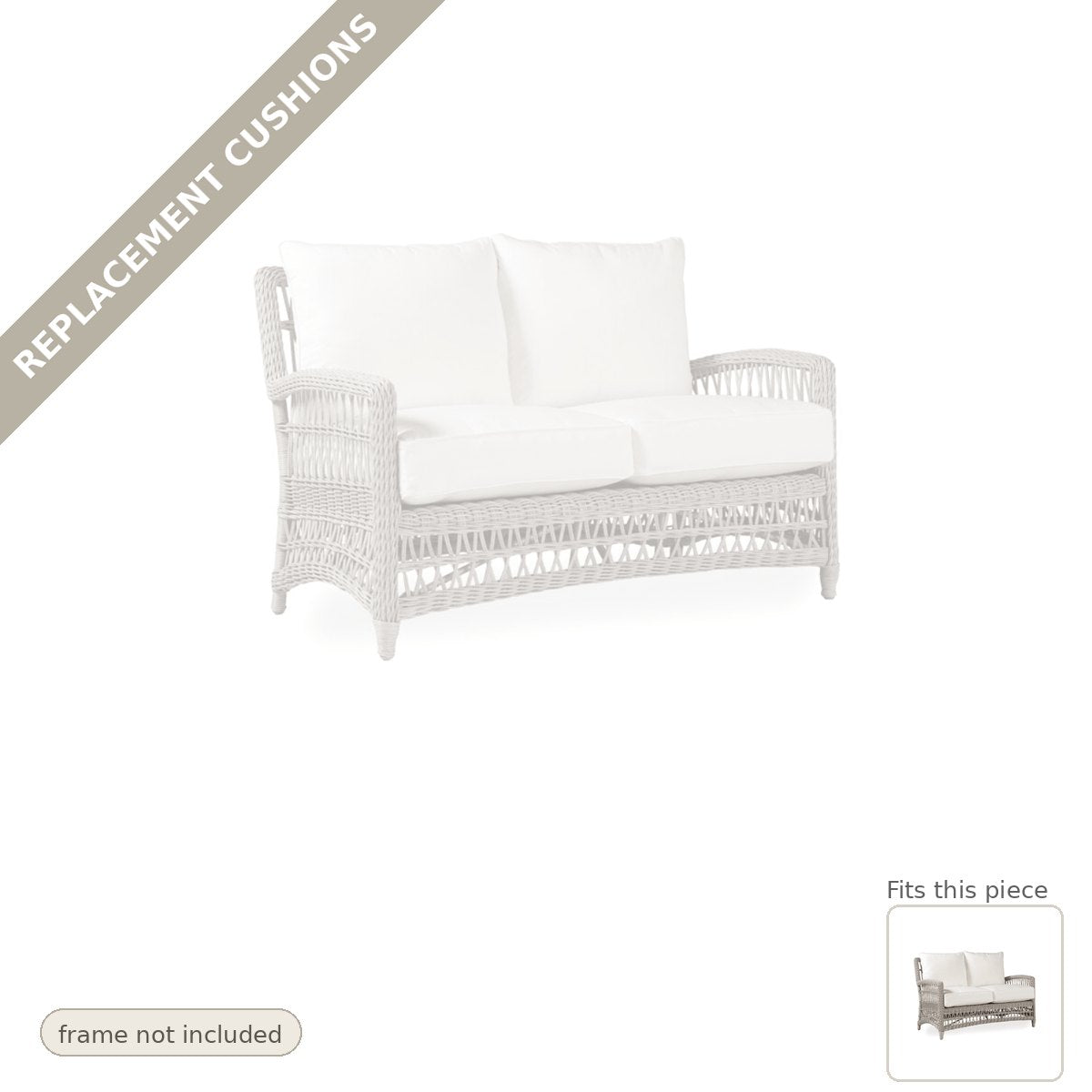Cushions: Replacement Cushions for Mackinac Loveseat Outdoor - Made to Order in the USA