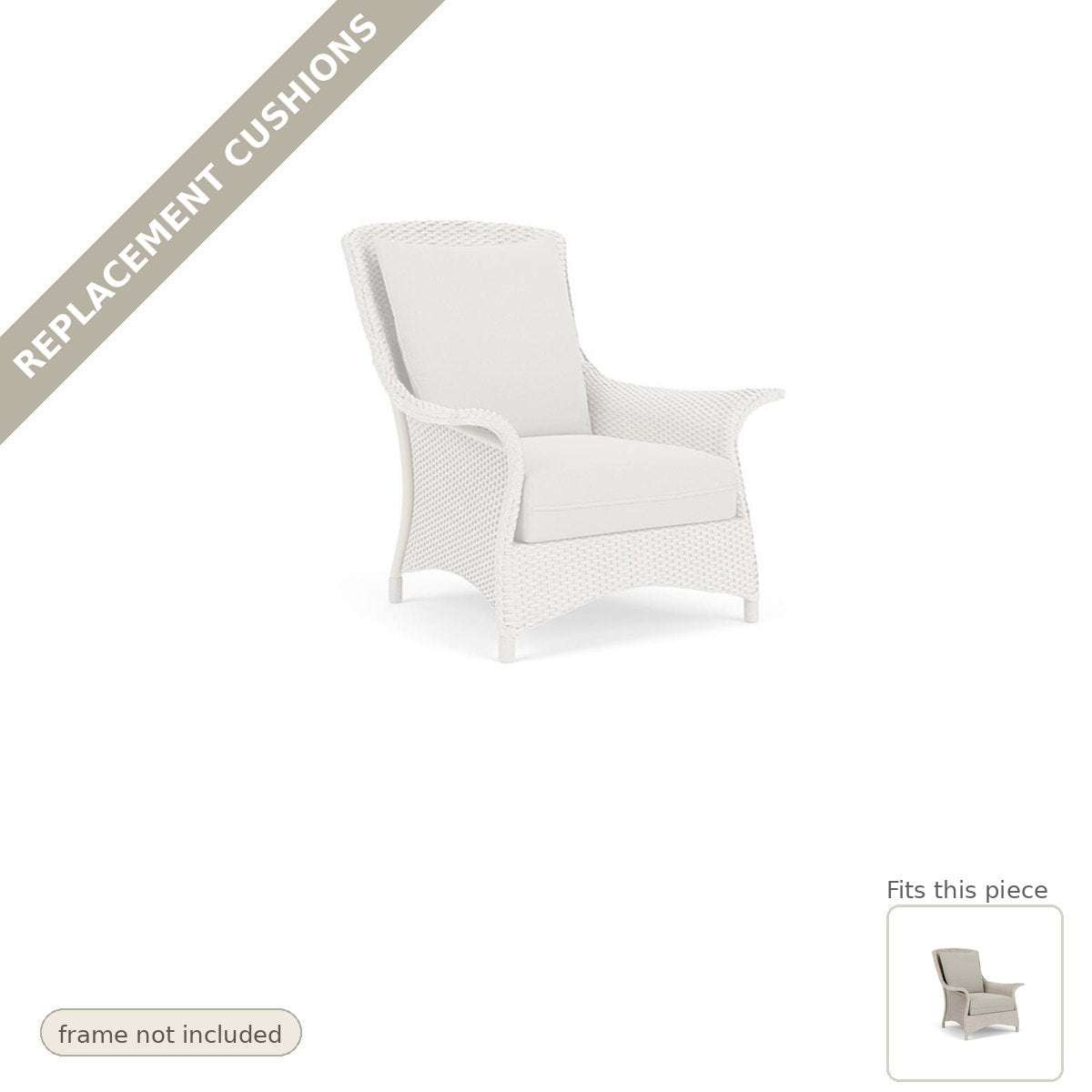 Cushions: Replacement Cushions For Mandalay Outdoor Lounge Chair - Made to Order in the USA