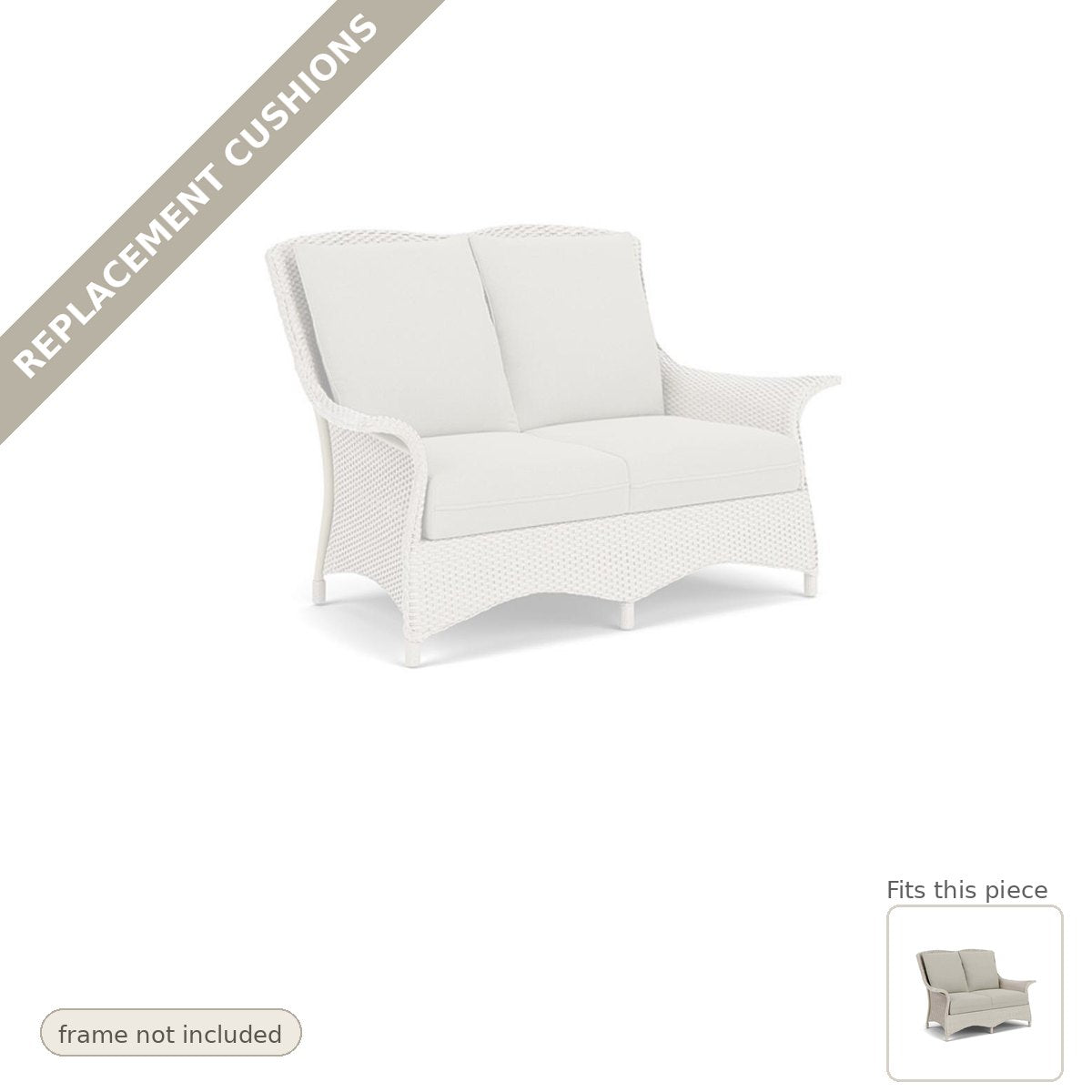 Cushions: Replacement Cushions For Mandalay Outdoor Loveseat - Made to Order in the USA