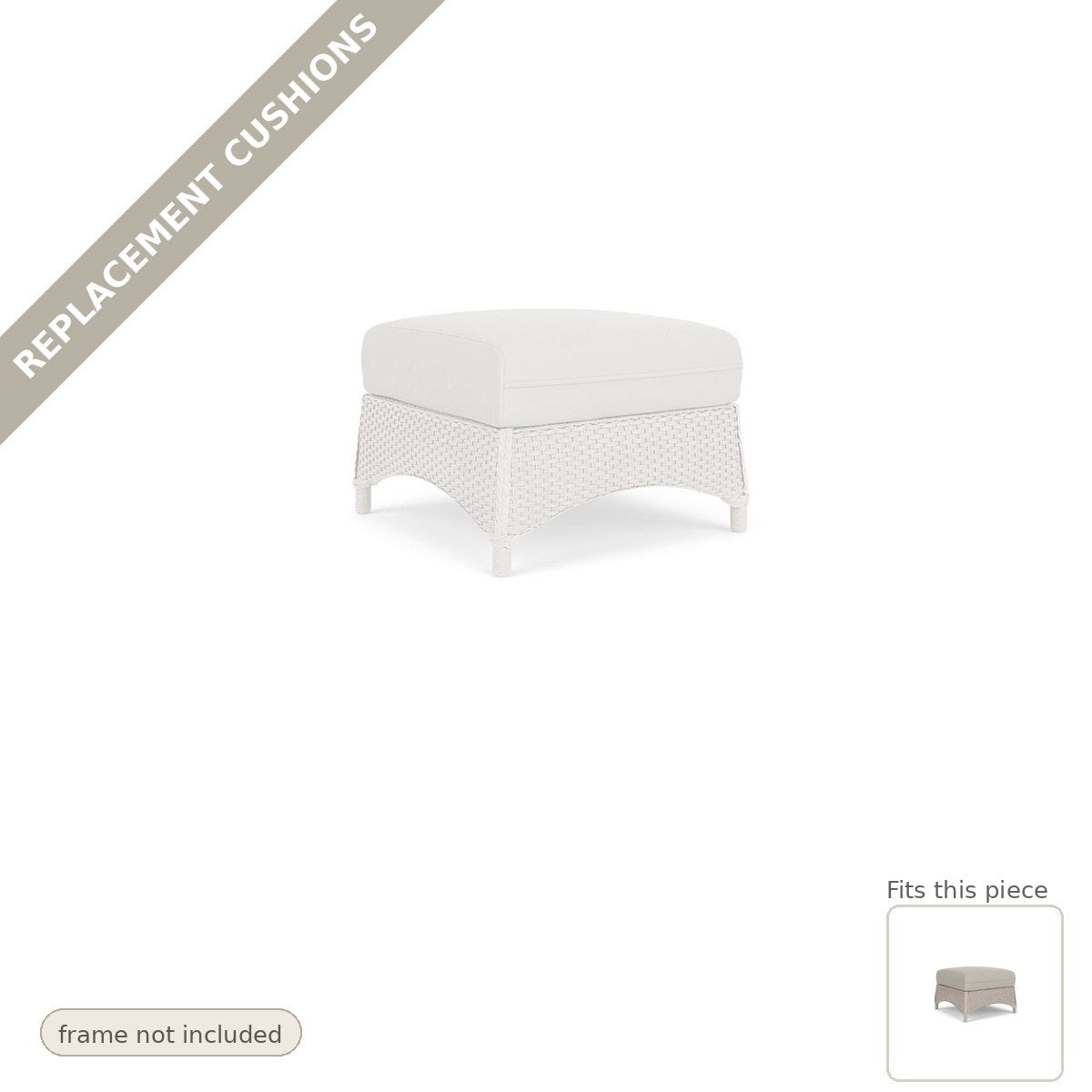 Cushions: Replacement Cushions For Mandalay Outdoor Ottoman - Made to Order in the USA