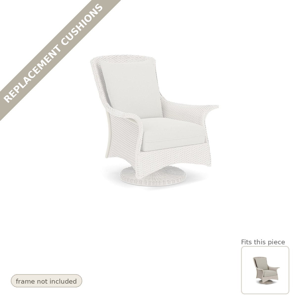 Cushions: Replacement Cushion For Mandalay Swivel Chair - Made to Order in the USA