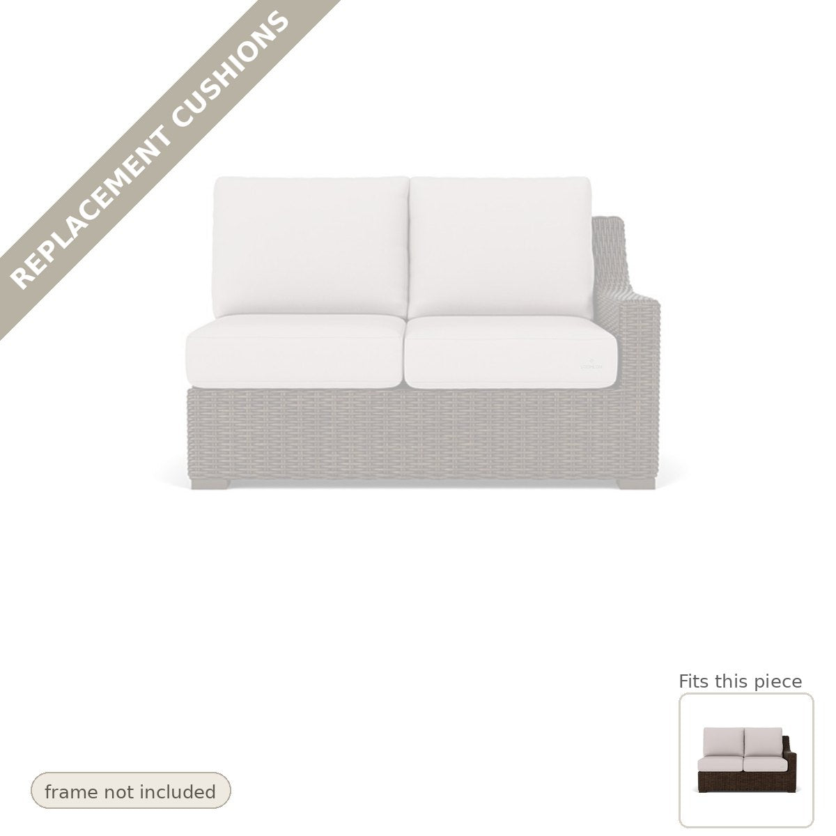 Cushions: Replacement Cushions For Mesa Outdoor Left Loveseat - Made to Order in the USA