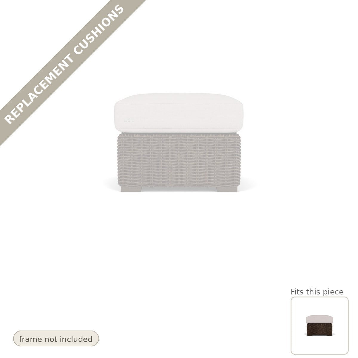 Cushions: Replacement For Mesa Outdoor Furniture Ottoman - Made to Order in the USA