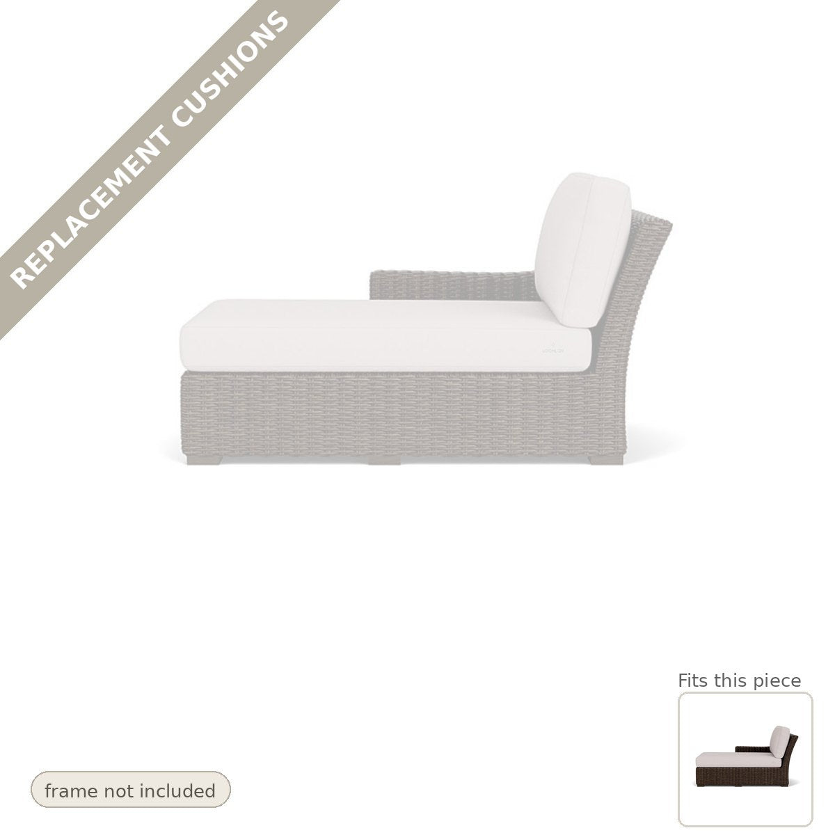 Cushions: Replacement Cushions For Mesa Outdoor Right Arm Chaise - Made to Order in the USA