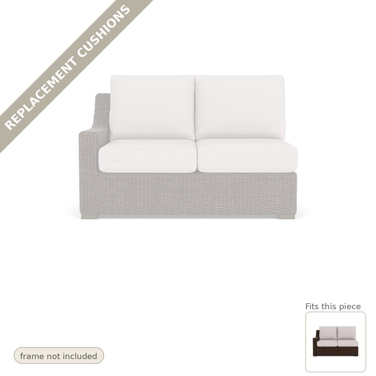 Cushions: Replacement Cushions For Mesa Outdoor Right Loveseat - Made to Order in the USA