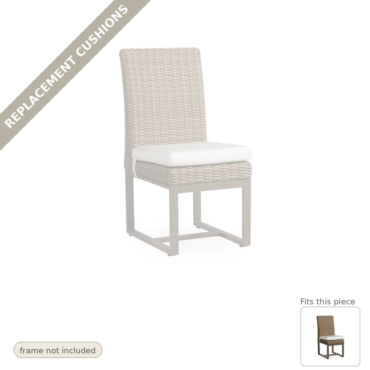 Cushions: Milan Outdoor Replacement Cushion For Dining Chair - Made to Order in the USA