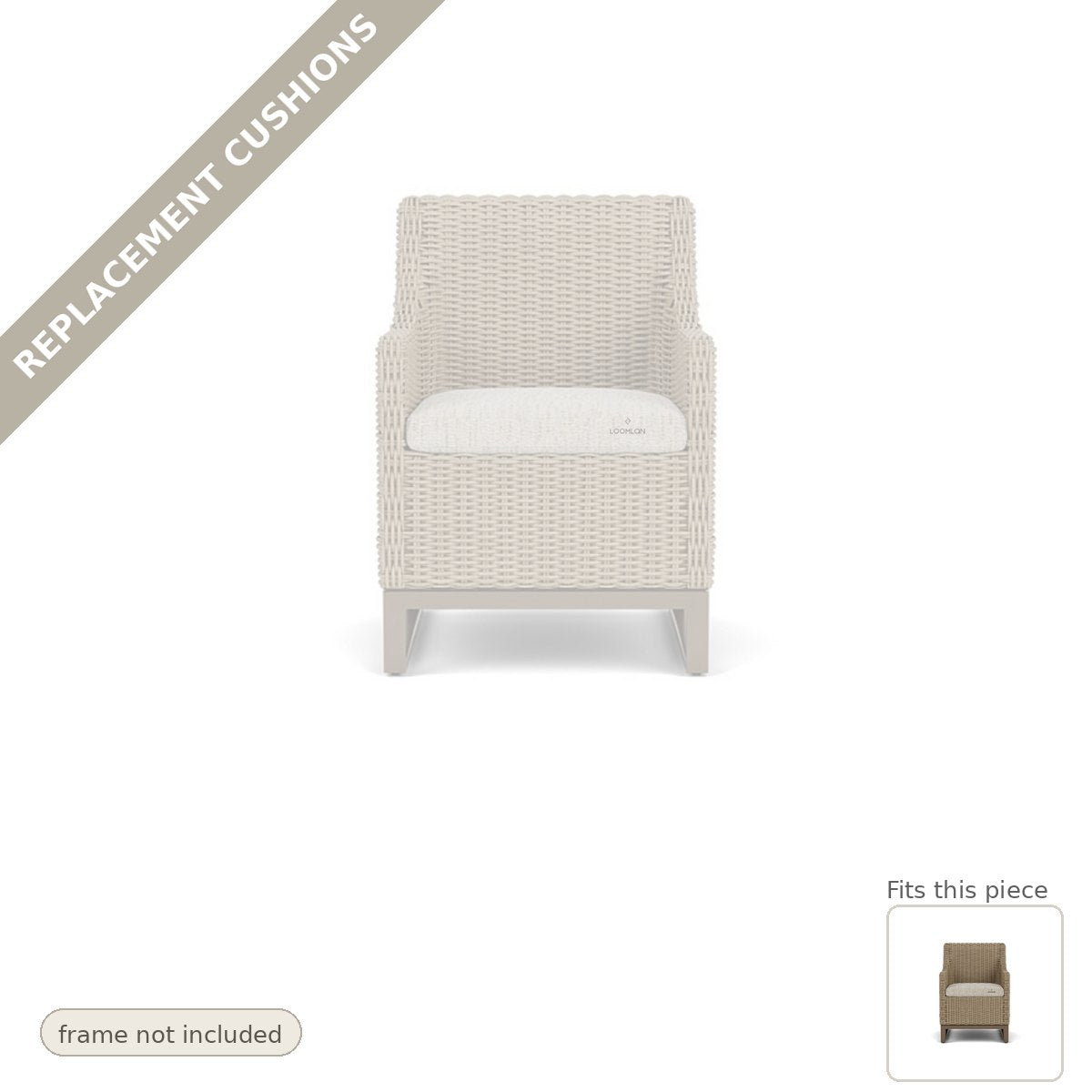 Cushions: Milan Outdoor Replacement Cushion For Dining Armchair - Made to Order in the USA
