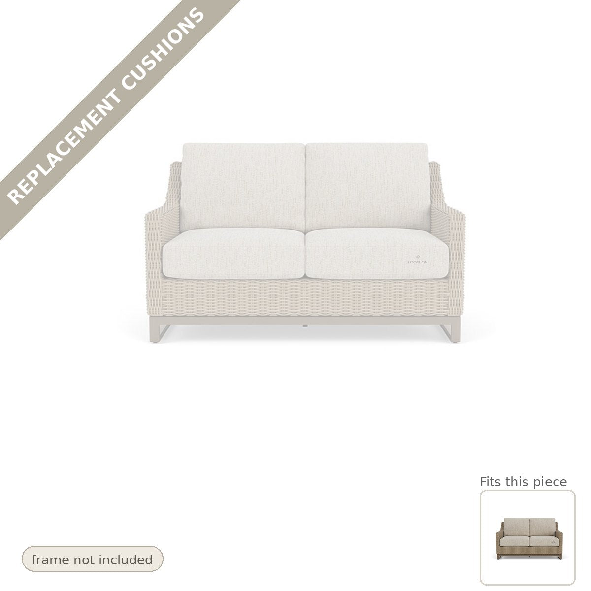Cushions: Milan Outdoor Replacement Cushion For Loveseat - Made to Order in the USA