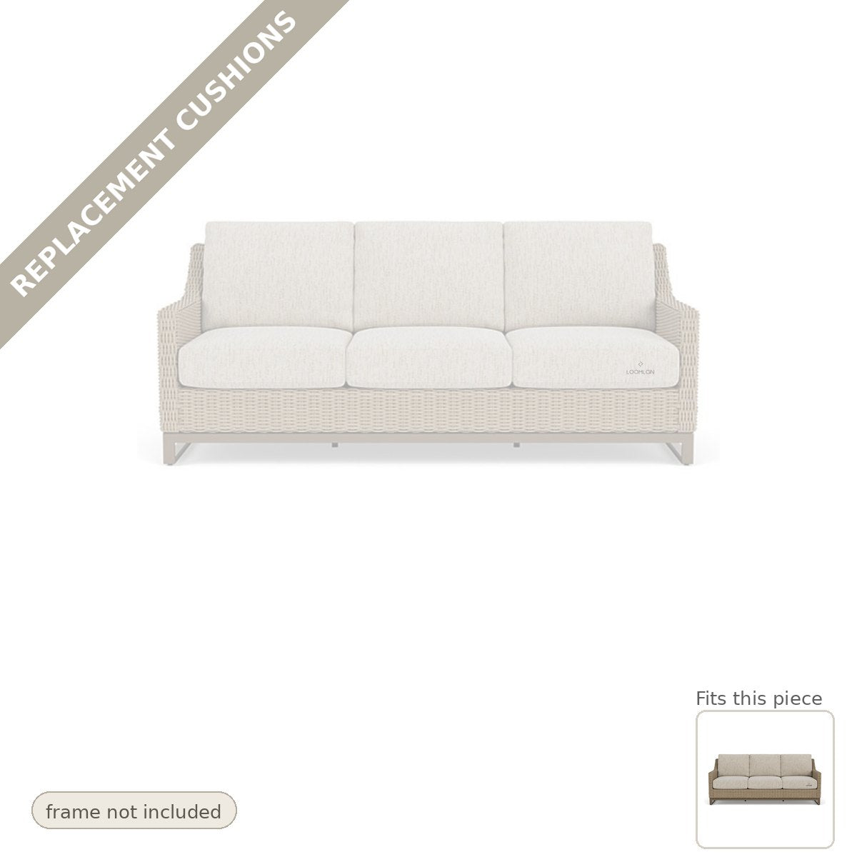 Cushions: Milan Outdoor Sunbrella Replacement Cushions For Sofa - Made to Order in the USA