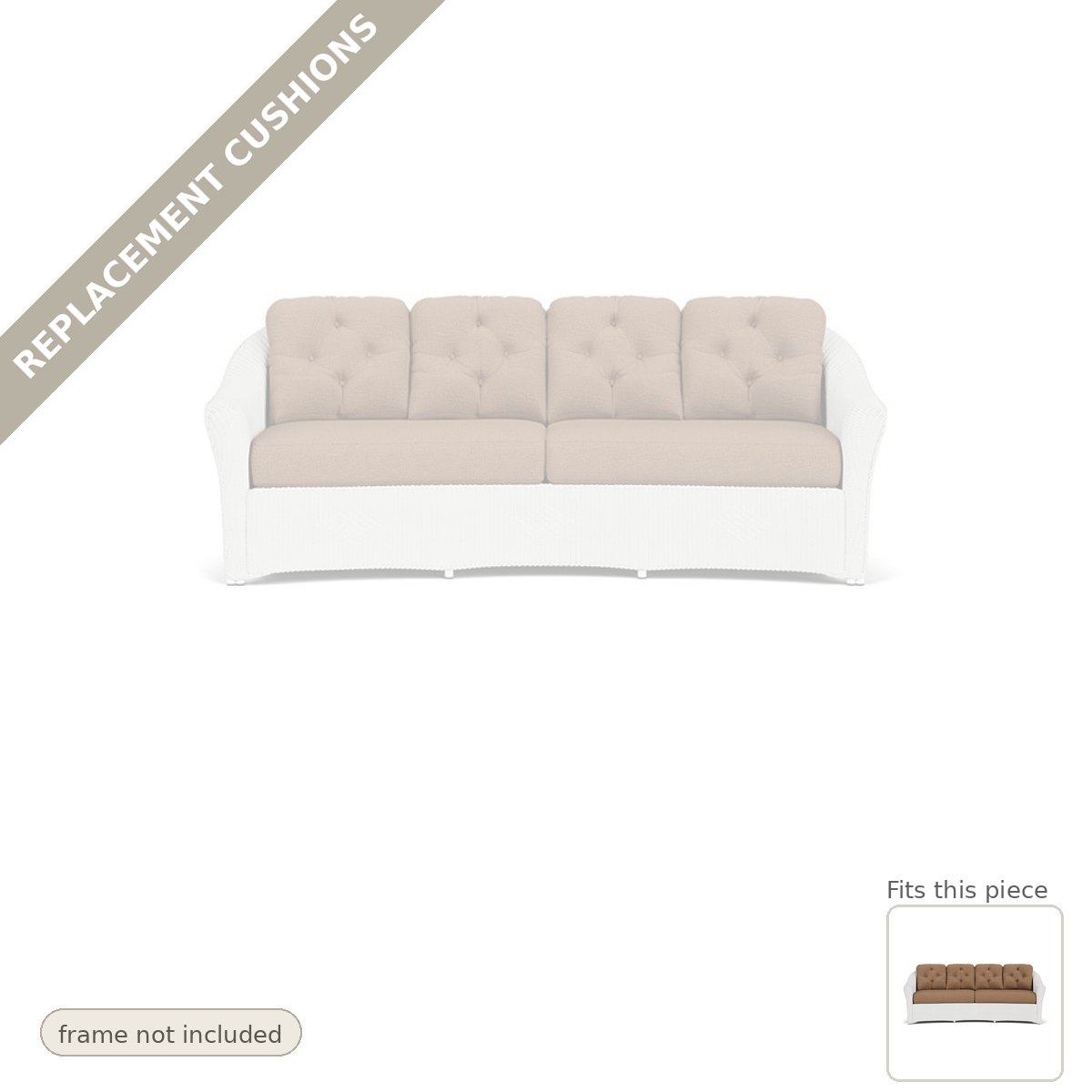 Cushions: Reflections Replacement Cushions for Crescent Sofa - Made to Order in the USA