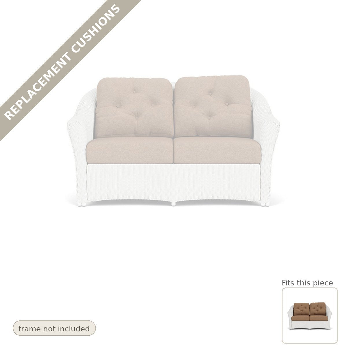 Cushions: Reflections Outdoor Replacement Cushions for Loveseat - Made to Order in the USA