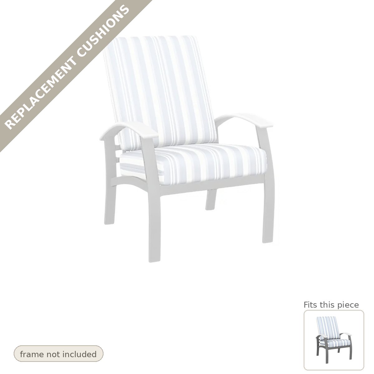 Cushions: New Cushions for the Belle Isle Deep Seat Aluminum Frame Outdoor Arm Chair