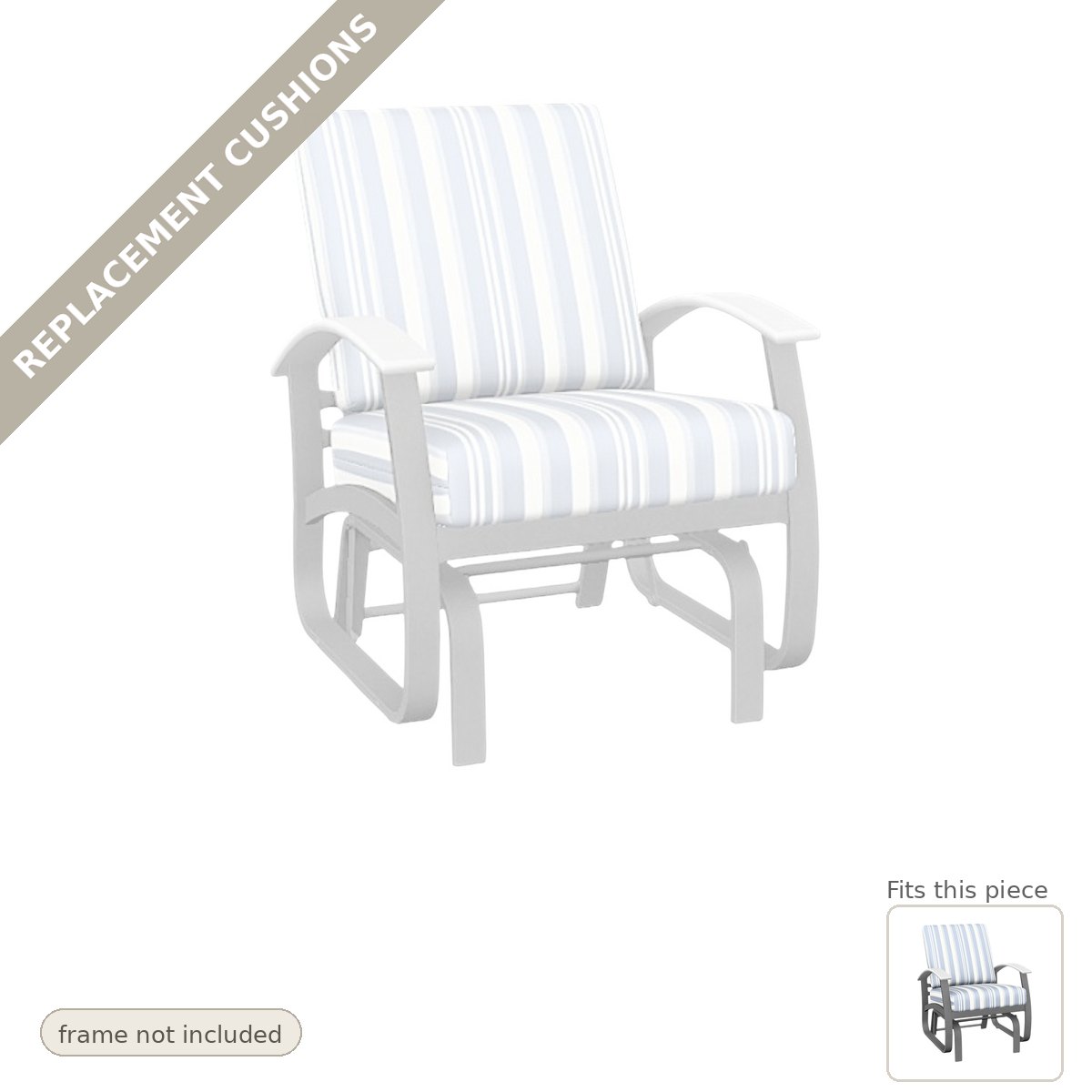 Cushions: New Cushions for the Belle Isle Deep Seat Cushion Single-Seat Outdoor Glider