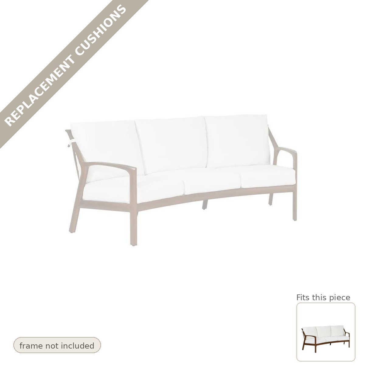 Cushions: New Cushions for the Castelle Berkeley Crescent Curved Outdoor Couch Deep