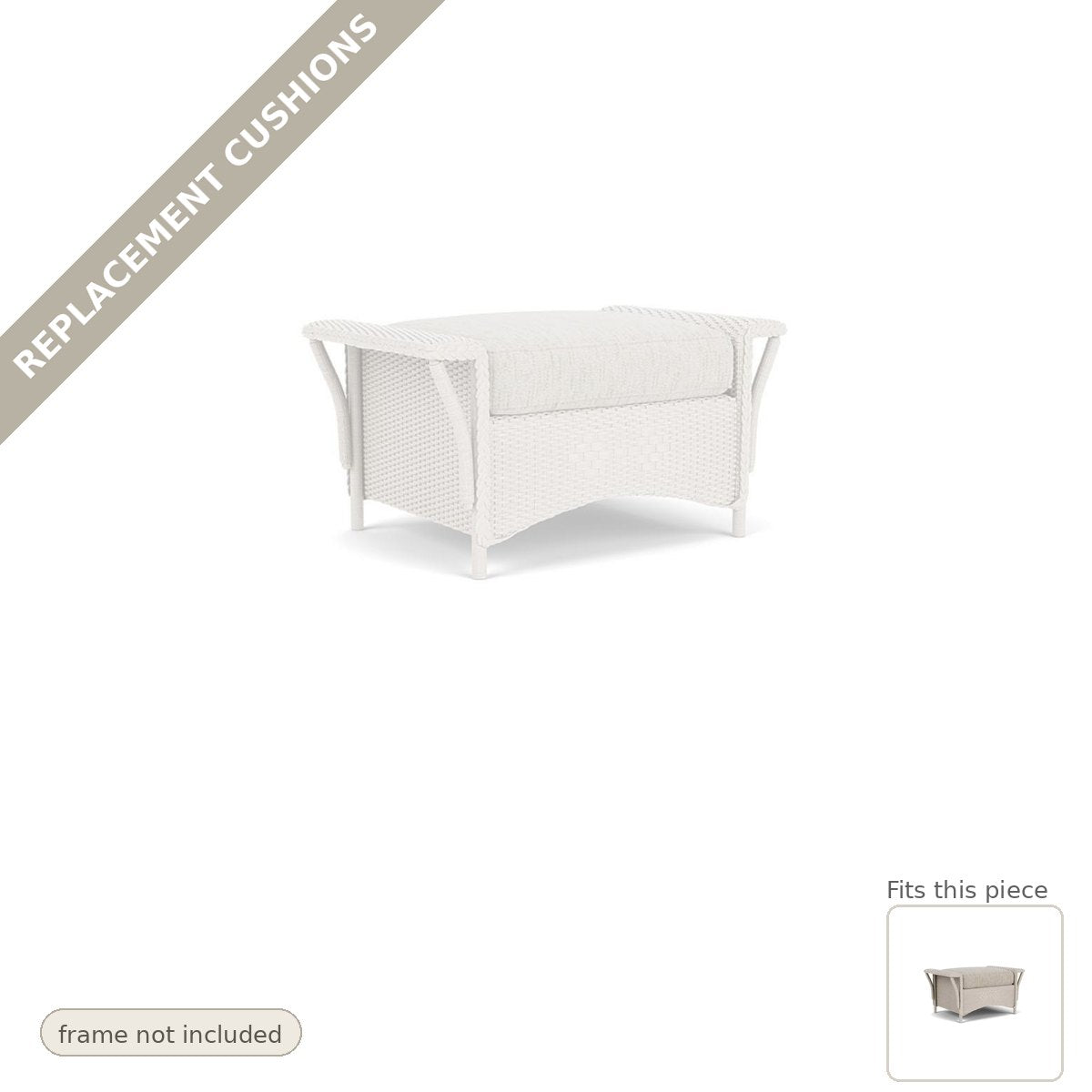 Cushions: Replacement Cushions for Nantucket Ottoman - Made to Order in the USA