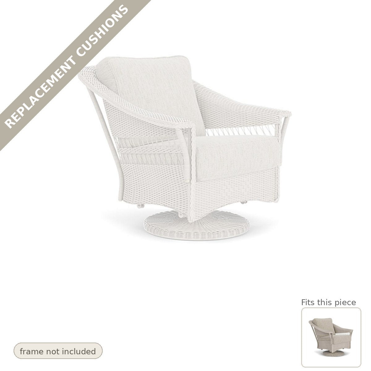 Cushions: Replacement Cushion for Nantucket Swivel Chair - Made to Order in the USA