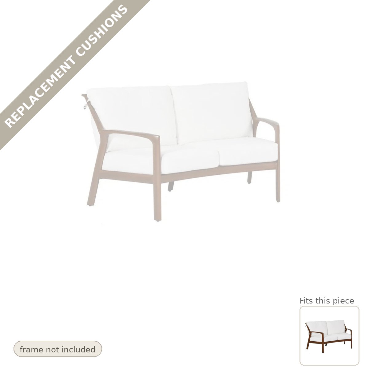 Cushions: New Cushions for the Castelle Berkeley Crescent Curved Outdoor Loveseat Deep