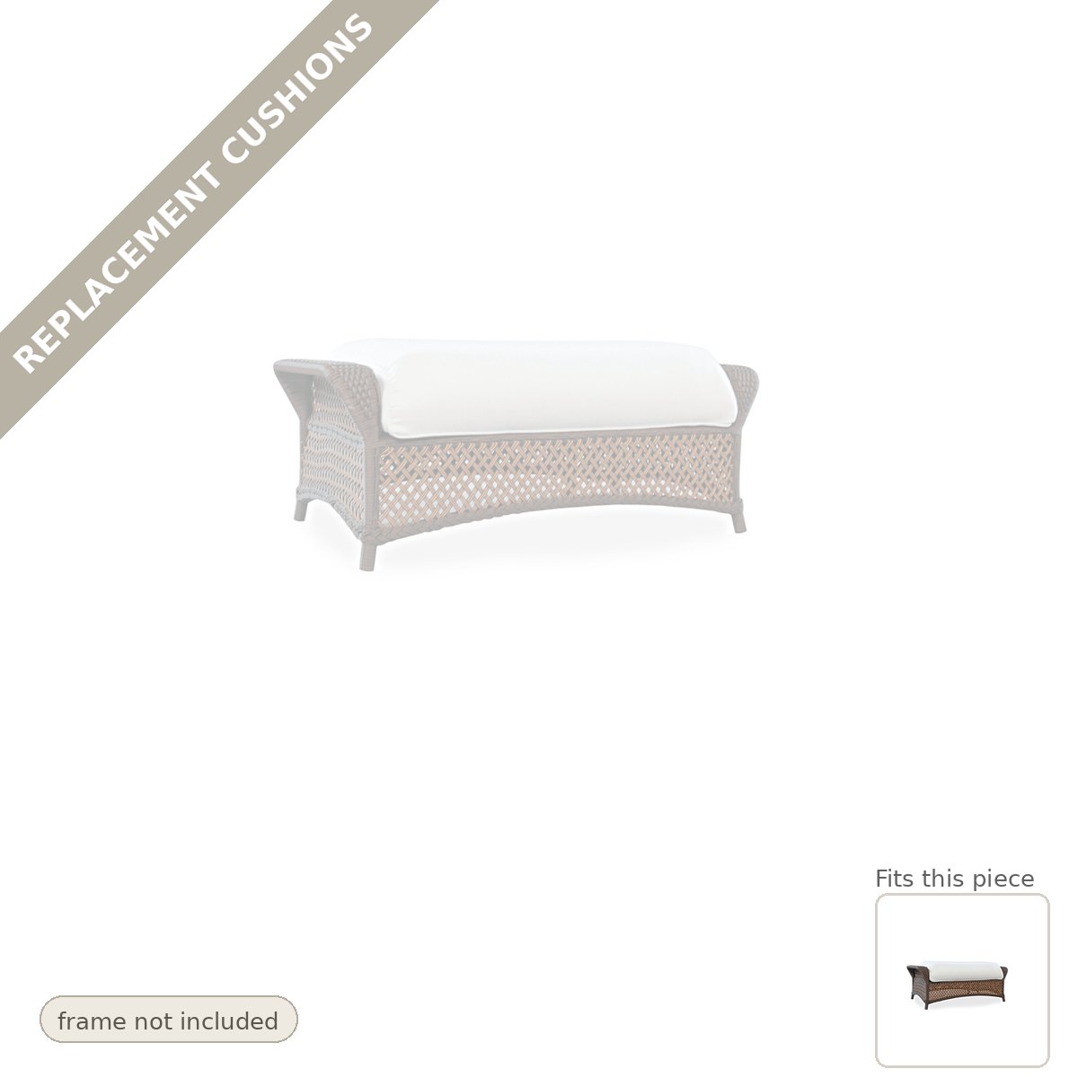 Cushions: Replacement Cushions for Grand Traverse Large Ottoman - Made to Order in the USA