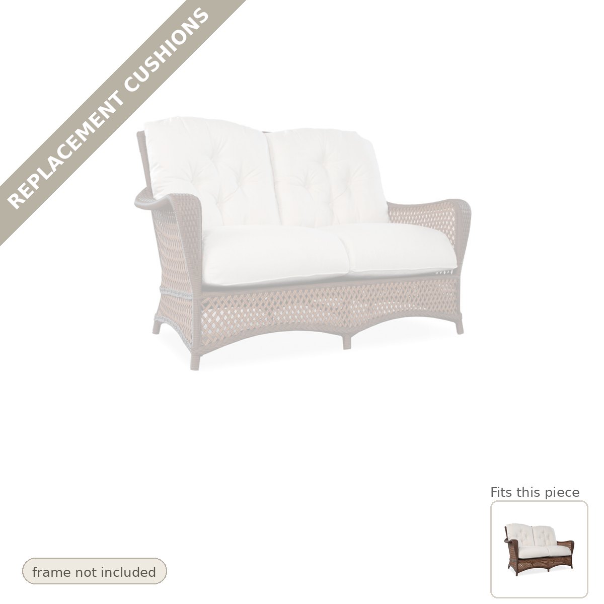Cushions: Replacement Cushions for Grand Traverse Loveseat - Made to Order in the USA