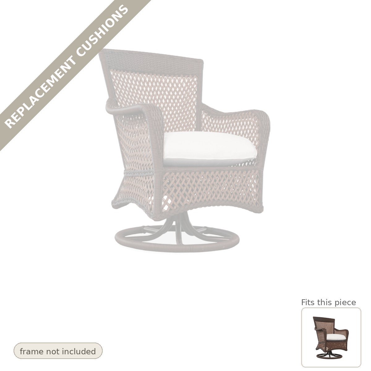 Cushions: Replacement Cushions for Grand Traverse Swivel Armchair - Made to Order in the USA